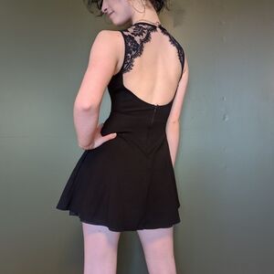 Lulu's Black Lace Backless Dress